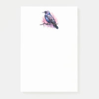 Black Raven on a Branch Illustration