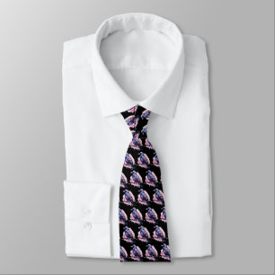 Black Raven on a Branch Pattern Tie