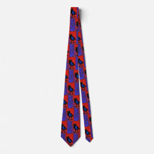 Black raven painting tie