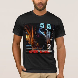 Black Raven Spooky Halloween Black T-Shirt
