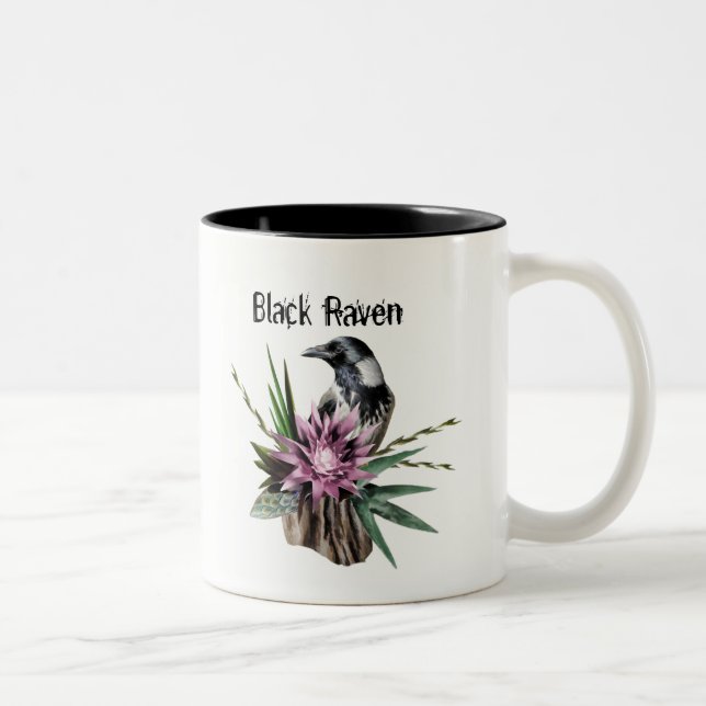 Black Raven Two-Tone Coffee Mug (Right)