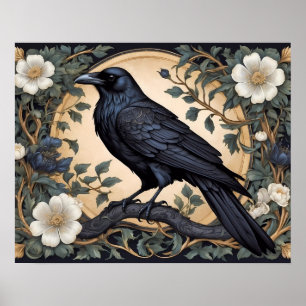 Black Raven William Morris Inspired Poster