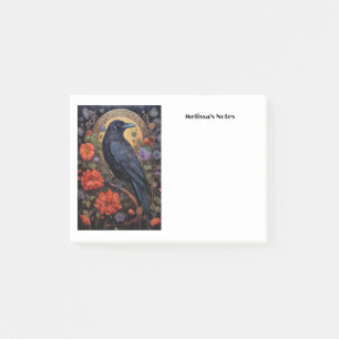 Black Raven with Flowers Gothic Design Post-it Notes
