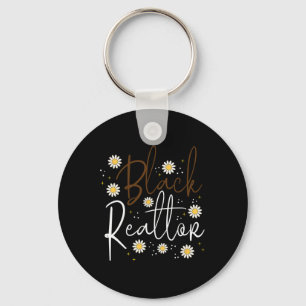Black Realtor Real Estate Agent Broker Black Histo Keychain