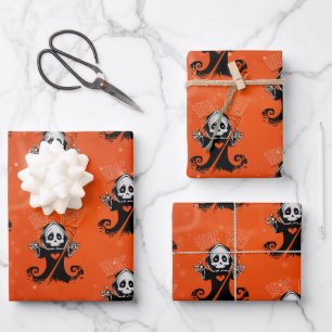 Black Reaper Halloween Wrapping Paper Sheets
