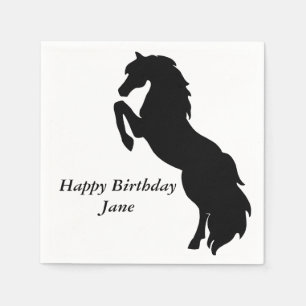 Black Rearing Horse Napkin