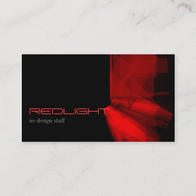 Black-Red Abstract Minimalist Design Business Card (Front)