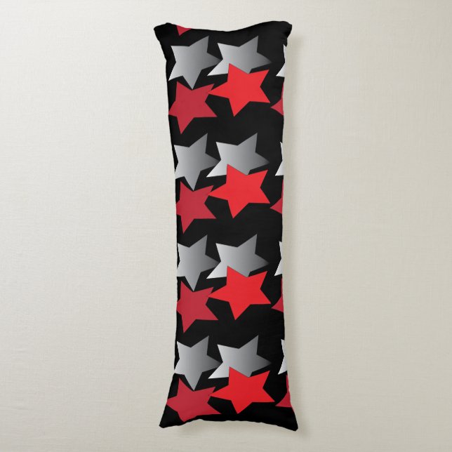 Black, Red and Grey Blanket Body Pillow (Front Vertical)