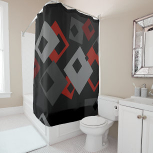 Black red and grey geometric