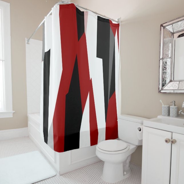 Black, Red and White Abstract (In Situ)