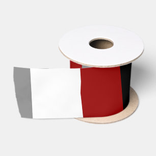 Black, Red and White Abstract Satin Ribbon