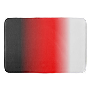 Black, Red and White Gradient Bath Mat