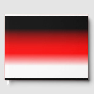 Black, Red and White Gradient Bath Towel Set Guest Book