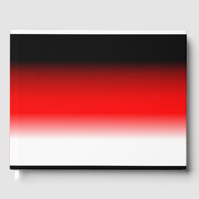 Black, Red and White Gradient Bath Towel Set Guest Book (Front)
