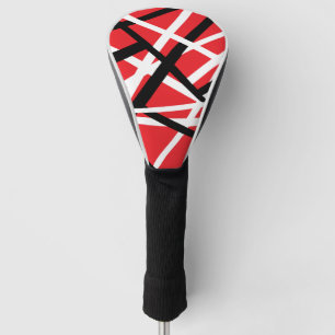 Black, Red, and White Graphic  Golf Head Cover