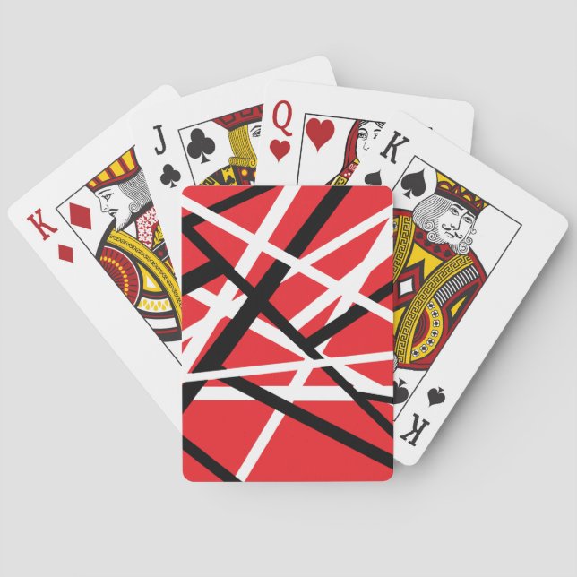 Black, Red, and White Graphic  Playing Cards (Back)