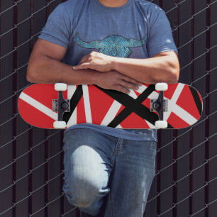 Black, Red, and White Graphic Skateboard