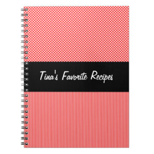 Black, Red, and White Recipe Notebook