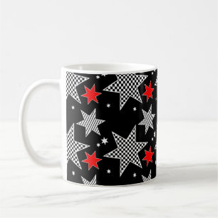 Black, Red, and White Stars Coffee Mug