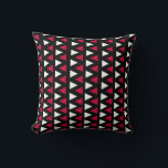 Black, Red and White Triangles Throw Pillow<br><div class="desc">Elegant,  black,  white and red triangle pattern home decor and gift products for him or her.

By celeste@khoncepts.com</div>