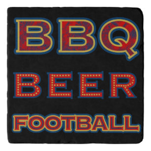 Black Red Blue Gold BBQ Beer Football Trivet