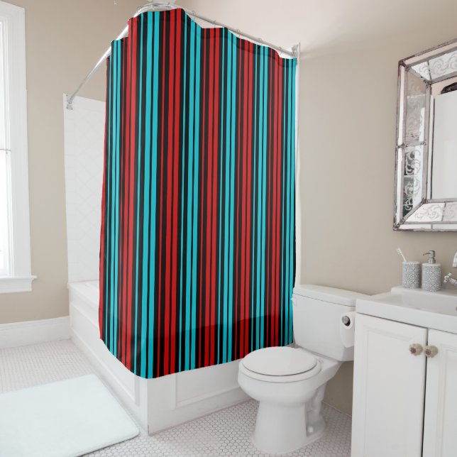Black Red Blue Stripes Pattern   (In Situ)