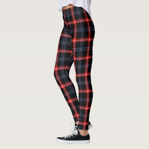 Black/Red/Blue Tartan Pattern Leggings