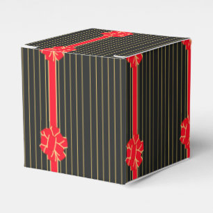 Black & Red Bow Favor Box