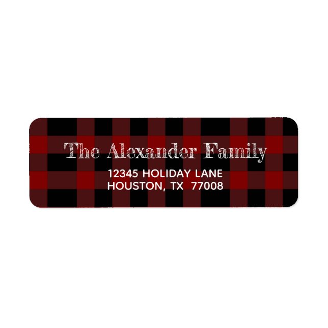 Black Red Buffalo Check Rustic Typography (Front)