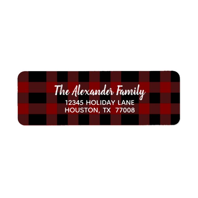 Black Red Buffalo Plaid Simple Script (Front)