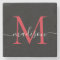 Black Red Burgundy Monogram Feminine Script Name