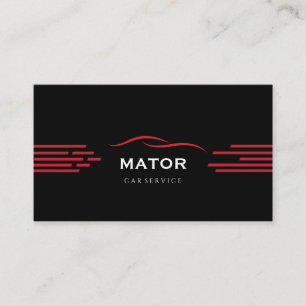 Black & Red Business Card   Modern Car Service