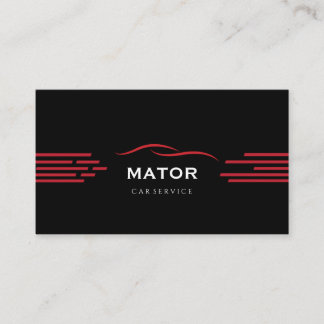 Black & Red Business Card | Modern Car Service