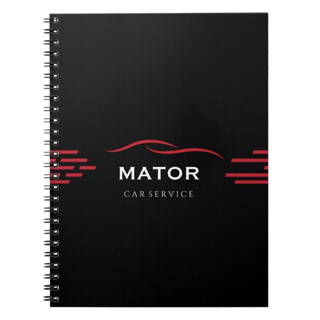 Black & Red Car Service Notebook (Front)
