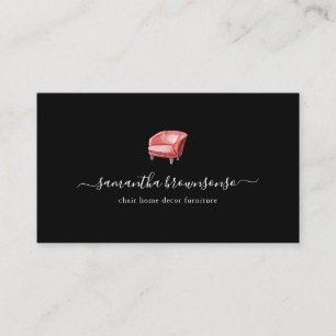 Black Red Chair Furniture Sofa Business Card