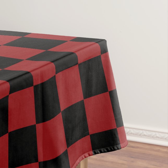 Black Red Checked Tablecloth (In Situ)
