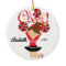 Black & Red Cheer Brunette Cheerleader Ornament