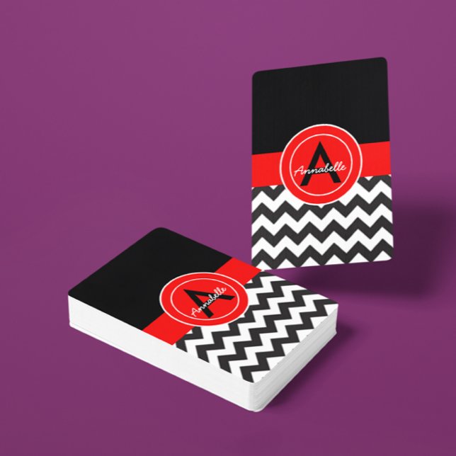Black Red Chevron Playing Cards (Creator Uploaded)