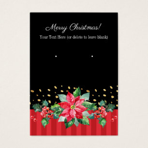 Black & Red Christmas Earring Cards