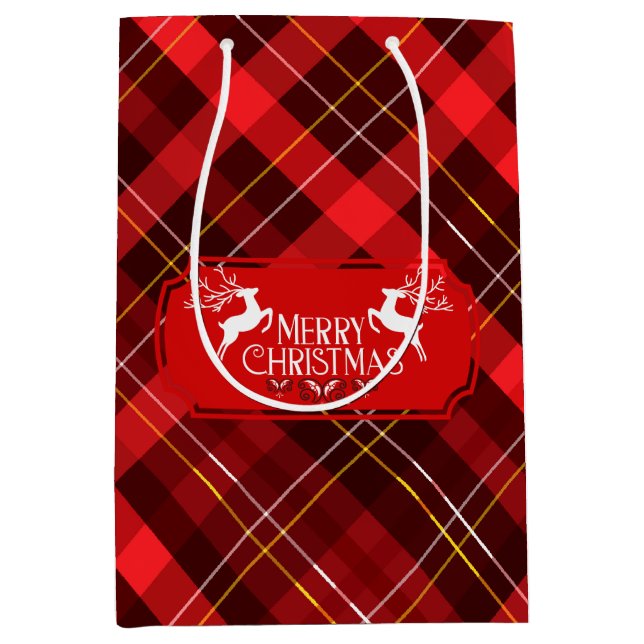 Black Red Christmas  Medium Gift Bag (Front)