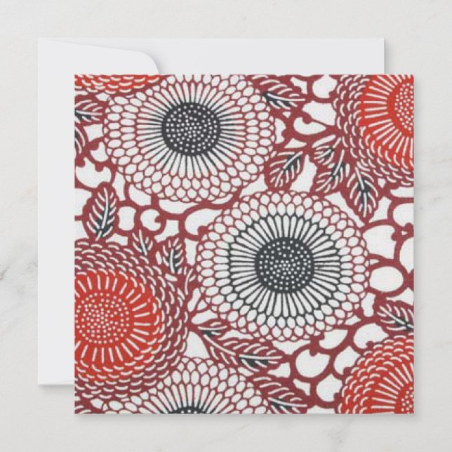 Black & Red Chrysanthemums Invitation (Front)