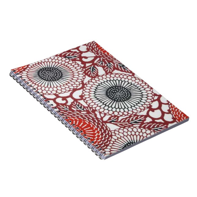 Black & Red Chrysanthemums Notebook (Right Side)