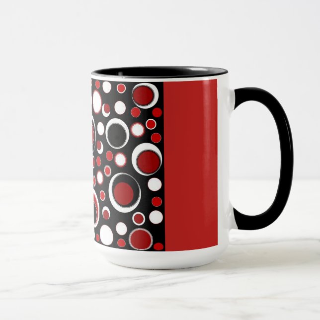 Black/Red Circle Pattern Mug (Right)