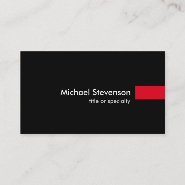 Black Red Consultant Unique Standard Business Card (Front)