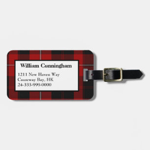 Black & Red Cunningham Tartan Plaid Luggage Tag