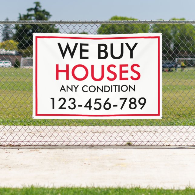 Black Red Custom We Buy Houses Real Estate Banner (Insitu)