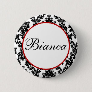 Black & Red Damask - Bridal Party 2 Inch Round Button