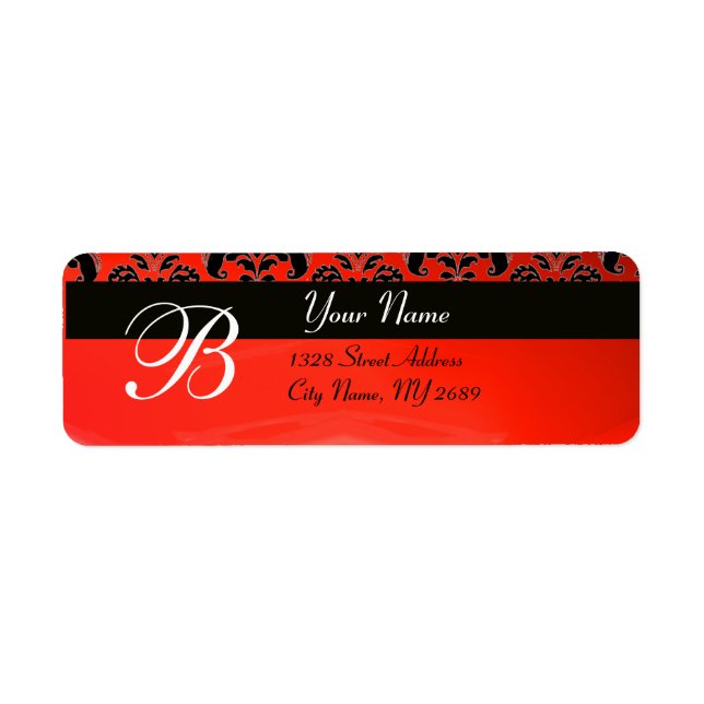 BLACK  RED DAMASK MONOGRAM (Front)