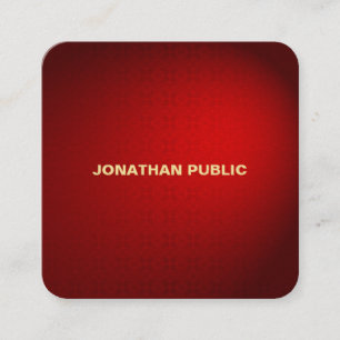 Black Red Damask Professional Elegant Template Square Business Card