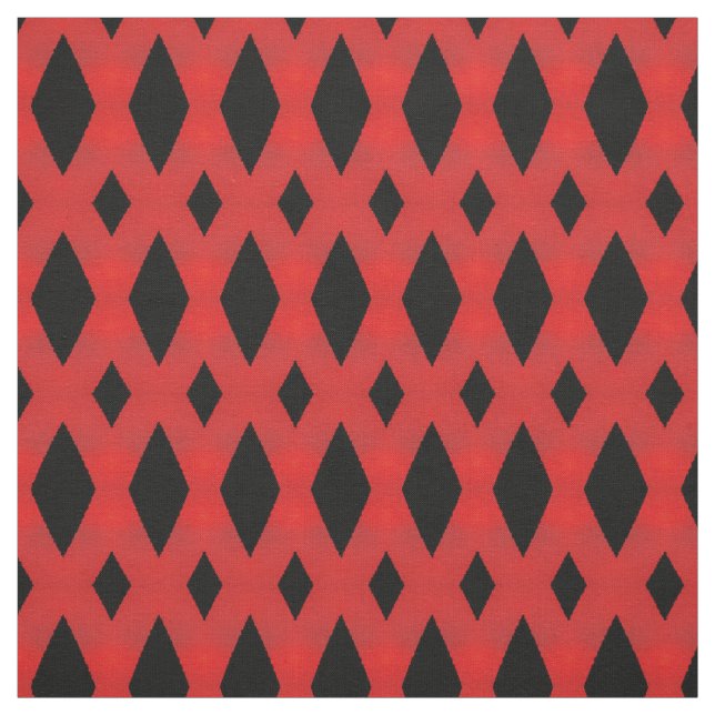 Black & Red Diamonds Fabric (Swatch)